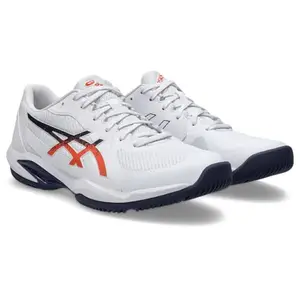 ASICS Mens SOLUTION SWIFT FF 2 White/Nova Orange Tennis Shoes - 11 UK (1041A466.102)