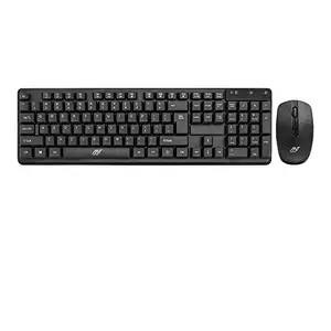 Ant Value FKBRI03 Wireless Keyboard Mouse Combo, Compact Full Size Wireless Computer Keyboard and Mouse Set 2.4G Ultra-Thin Sleek Design for Windows, Computer, Desktop, PC, Notebook, Laptop - Black