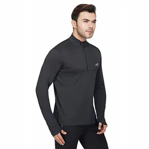 Vector X Men's Solid T-Shirt (Thrill-X-B_Black L)