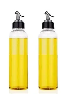 Leros Oil Dispenser Bottle- Transparent Leak-Proof Plastic Oil Sauce Vinegar Dispenser Bottle, Easy to Flow Food-Grade Plastic Oil Dispenser for Cooking Elegent Cap (1000 Ml Bottle) (2)