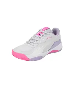 Puma Womens NOVA Smash WN's Silver Mist-White-Vivid Violet Padel-Tennis Shoe - 7 UK (10778801)