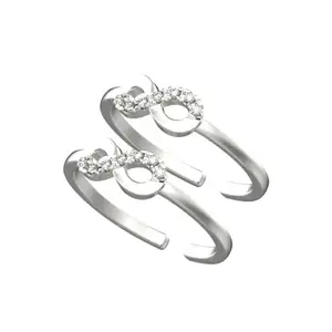 SYLVA Pure 925 Sterling Silver Infinity Design Toe Ring Silver Jewellery For Girls and Women With Certificate of Authenticity And 925 Stamp Toe rings for women silver