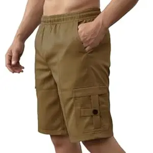 NINQ Men’s Half Cargo Shorts Featuring a Slim Yet Relaxed fit, Designed for Comfort. Stylish Casual Shorts with Functional Pockets, Perfect for Casual wear.