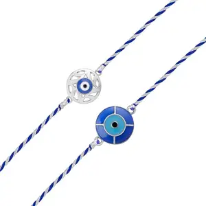 GIVA 925 Silver Evil Eye Rakhi Combo (Set of 2)| Raksha Bandhan Rakhi for Men & Boys | Gift for Couple | With Certificate of Authenticity and 925 Stamp