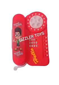 SIZZLER TOYS Bring Kids Musical Baby Phone Toy landline Mobile Many Different Sound (Colour May Vary) Battery Operated