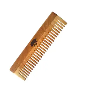 VK Stores _ Neem Wood Hair Comb for Women & Men (LONG) | Natural & Eco Friendly | Wide Tooth Comb, Anti-Bacterial Styling Comb for All Hair Types | Made in India (2 WC27) -324