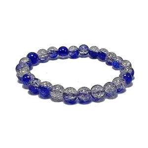 Ocean Blue blasting crack Beads Charm Bracelet tone Bracelet for Reiki Healing and Crystal Healing Stone Bracelet