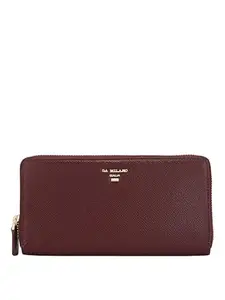 Da Milano Genuine Leather Red Zip Around Womens Wallet (0840OL)