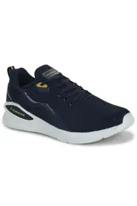 ABROS Nile-On Running Sports Shoes Breathable Upper Mesh with Eva Sole Memory Foam Insole Casual Walking & Gym Shoes for Mens (Navy/White 9)