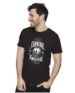 ALLEN BLACK Men's & Women's Regular Fit T-Shirt Hannibal Lecter 100% Cotton Unise T-Shirt Black_CANNIL29-Black S Men Round_