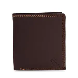 KARA Men's Brown Faux Leather Wallet - Bifold Double Stitch Design Men's Wallet with 4 Card Holder Slot