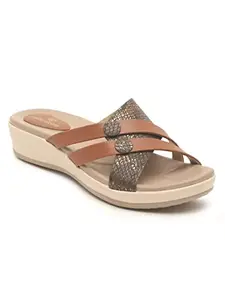 pelle albero Women Brown Solid Slip-On Flatform Flats Sandals PA-PL-6238_Brown_40