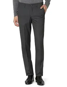 Louis Philippe Men's Slim Fit Elastica - Flat Front Comfort Stretch for All Day Comfort & Flexibility Checks Formal Trouser