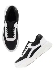 Carlton London Women Black Comfortable Lace-Up Snakeer with Heels, for for Casual, Walking & Daily Use (40)