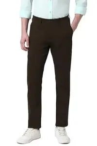 Peter England Men's Straight Fit Mid Rise Chino Casual Trouser with Premium Dobby