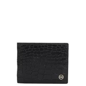 Da Milano RFID Protected Leather Wallet for Men with Card Slot - Black