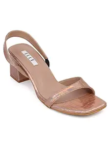 Elle Women's Heels Sandal, Gold, 3