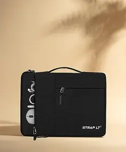 StrapLt Laptop Sleeve Case 15.6-16 Inch Waterproof Tablet Handle Bag Laptop Bag for Men & Women (Black)