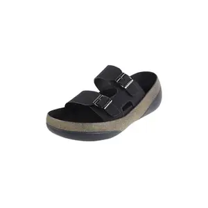 Mochi Men Black Modern Synthetic Comfortable Slip-on Sandal UK/6 EU/40 (16-872)