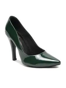 Flat n Heels Womens Green Pumps FnH 3132-GRN