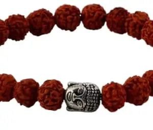 GtcGems Rudraksha Bracelet Original Certified Stretchable Rudraksha Bracelet with Buddha Head नेपाली रुद्राक्ष का ब्रेसलेट Rudraksha Buddha Bracelet for Men रुद्राक्ष ब्रेसलेट पुरुष रुद्राक्ष वाला