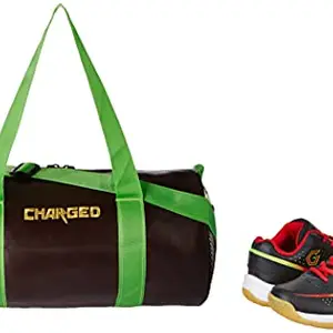 Charged Sports Bag Adena Brown with Gowin Court Shoe Smash Black Red Size 12K