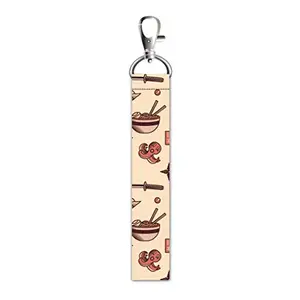 ISEE 360® Noodles and Chopstick Lanyard Bag Tag with Swivel Lobster for Gift Luggage Bags Backpack Laptop Bags Students Workers L X H 5 X 0.8 INCH