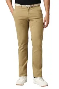 Van Heusen Men's Mid Rise Premium Cotton Slim Fit Casual Trouser Chinos