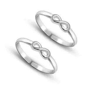 LeCalla 925 Sterling Silver Toe Rings for Women | BIS Hallmarked Silver Classic Infinity Toe Rings | Elegant and Comfortable Toering jewelry Gift | Anniversary Birthday Wedding Gifts for Women