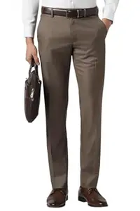 Van Heusen Men's Fashion Formal Mid Rise Slim Fit Premium Formal Trousers | Superior Comfort | Auto-Flex Waist Band | Soft Touch