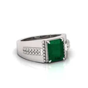Panna (Emerald) Original Stone Adjustable Ring For Men And Women With Lab Certified A9