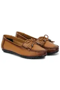 Zoom Shoes Premium Leather Comfortable Lightweight Bellies for Women with Rubber Sole Ideal for Casual Wear Beige