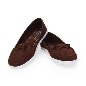 MEHNAM Women Solid Bow Style Loafer | Stylish Casual Shoe Brown
