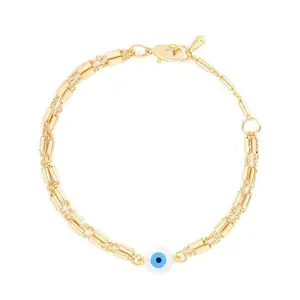 MINUTIAE Gold-Plated Crystals Link Bracelet For Womens and Girls_MNT0372RD_G