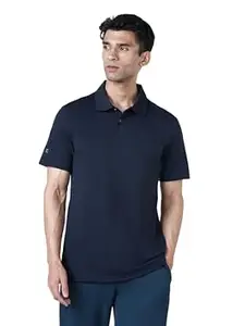 TECHNOSPORT Men Solid Polo T Shirt Slim Fit Short Sleeve Polyester Branded Tshirt for MenGym Workout Casual