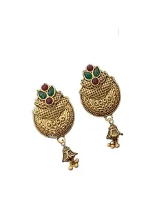Khodalkrupa Jewellery Matte Polish gold Plated Earings