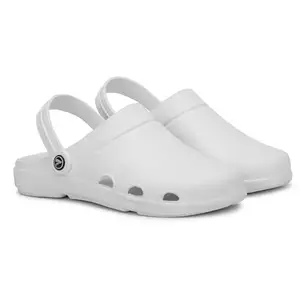 Aqualite AL-643 Casual Slip-On Clogs for Man – Lightweight, Quick Dry, Anti-Skid, No Heel, Multipurpose EVA Footwear for Man – Stylish Clogs for Men & Boys, Soft Rubber Clogs White Size-10