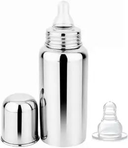 WORLDFIT Stainless Steel Baby Feeding Bottle - 240 ml (Milk & Water)