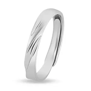 ZAVYA 925 Sterling Silver Designer Rhodium Plated Adjustable Ring for Men| Gift for Men and Boys | With Certificate of Authenticity and 925 Hallmark