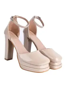Shoetopia Women's Sandal (7 Uk) /Cream