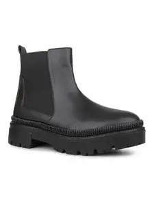 Inc.5 Womens Black Casual Solid Round toe Chelsea Boots