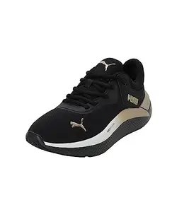 Puma Womens Softride Pro Molten Metal Wn Black-Gold-Matte Gold Running Shoe - 4 UK (37885201)