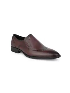 ALBERTO TORRESI Leather Slip-On Formal Shoes for Men, Stylish & Comfortable, Perfect for Office & Special Occasions - Brown - 6 UK/India