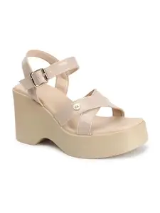 Carlton London Women Sandal,Beige,UK-7