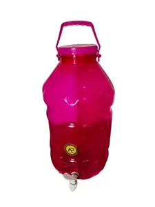 Plastic 20 Litre Water Containber Jar Manual Pump Type Bottle with Handle and Tap (Pink)