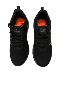 Sports Running Walking Gym Shoes for Men | Comfortable Shoes for Men | Stylish Lace-Up Closure| Anti Slip Sole Design Shoes (Black, UK Footwear Size System, Adult, Men, Numeric, Medium, 9)