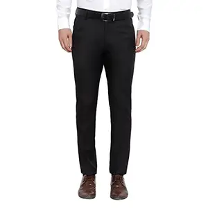 Men's Regular Fit Formal Trousers for Men – Ideal for Office & Casual Wear Black