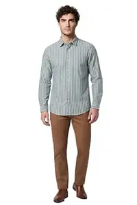 Van Heusen Men Cotton Modern Fit Casual Oxford Stripes Shirts| Effortless Ironing | Superior Fit