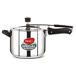 Pigeon by Stovekraft 5 Litre Special Stainless Steel Inner Lid Induction Base Pressure Cooker (Silver) BIS Certified price in India.
