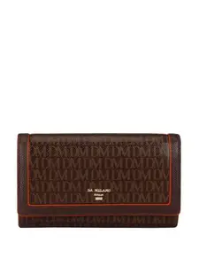 Da Milano Genuine Leather Brown Flap Over Womens Wallet (10172)